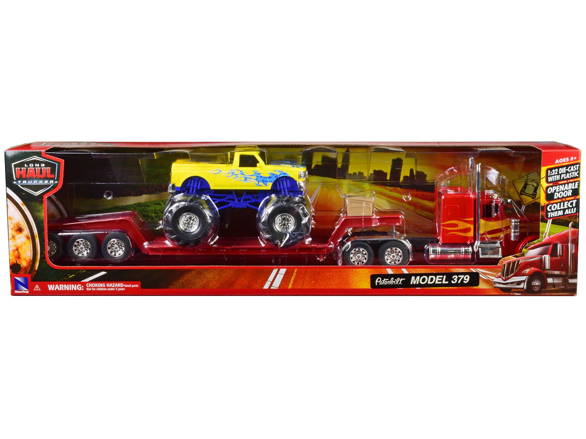 LONG HAUL TRUCKER OTA AGES + 1:32 DIE-CAST WITH PLASTIC -- OPENABLE DOOR COLLECT THEM ALL!  
WARNING: CHOKING HAZARD - Small parts. Not for children under 3 years.  
Peterbilt MODEL 379