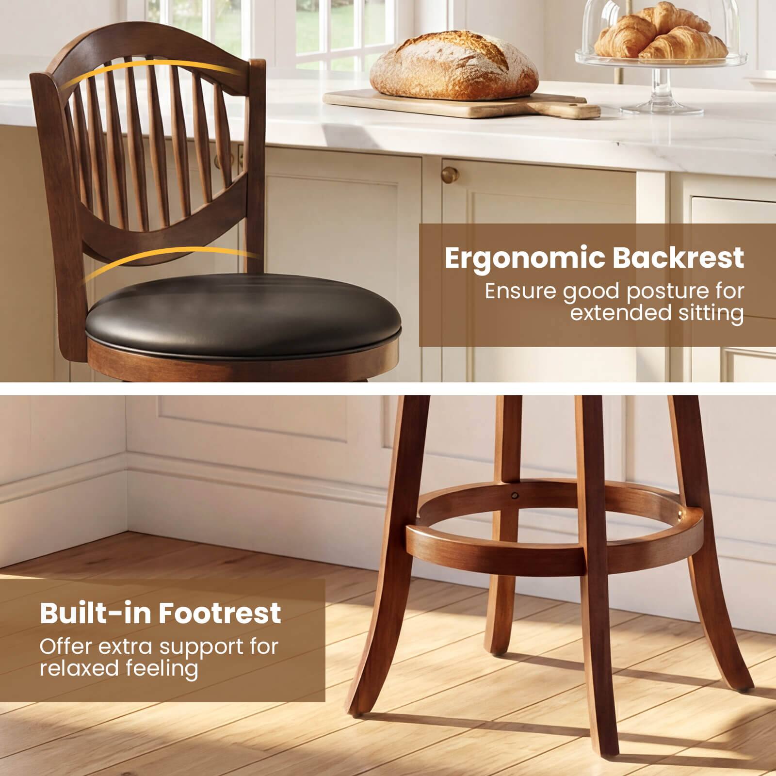 Ergonomic Backrest  
Ensure good posture for extended sitting  

Built-in Footrest  
Offer extra support for relaxed feeling