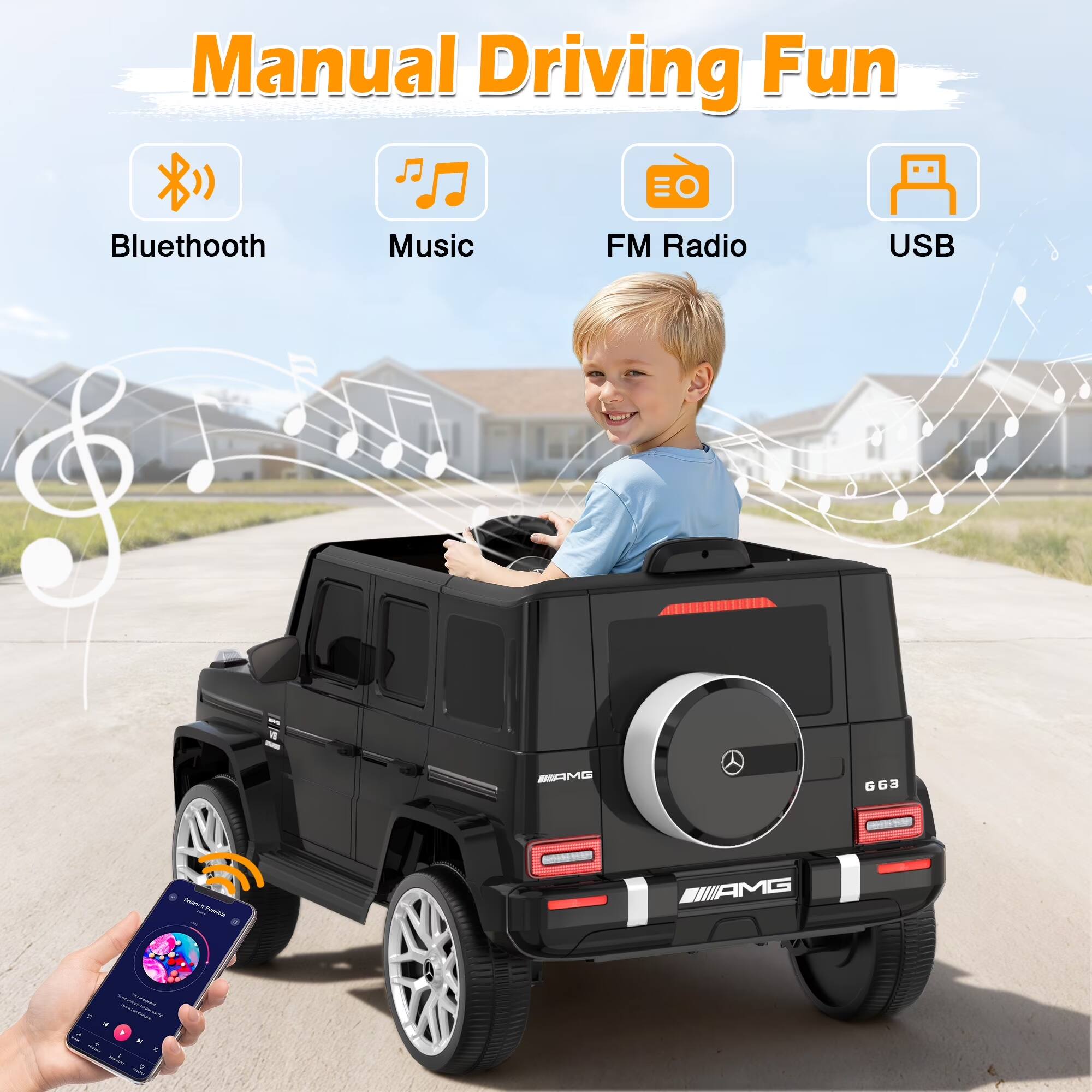 Manual Driving Fun  
Bluetooth  
Music  
FM Radio  
USB  
AMG  
663  
Dream - Poskin  
AMG  
"A K 1 1"