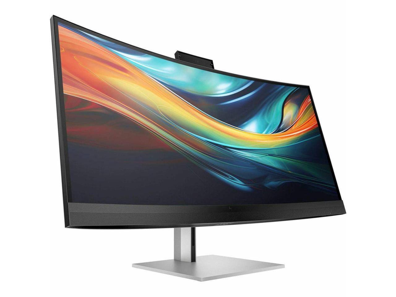 Alt View 10. HP - HP 740pm 40" Class Webcam 5K2K WUHD Curved Screen LED Monitor - 21:9 - Black, Silver - black.
