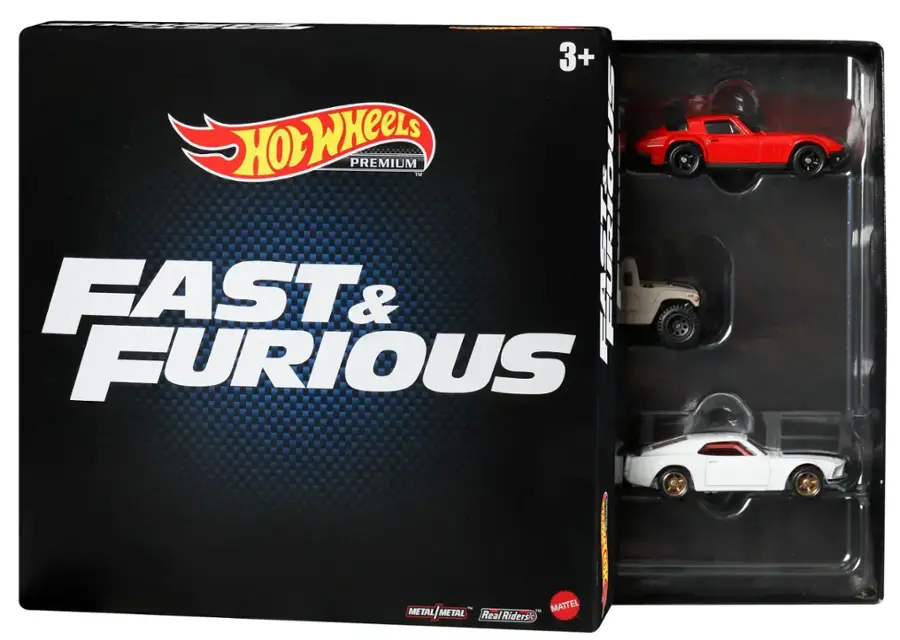 3+ Hot Wheels Premium 1:64 Fast & Furious Metal Real Riders Diecast Cars
