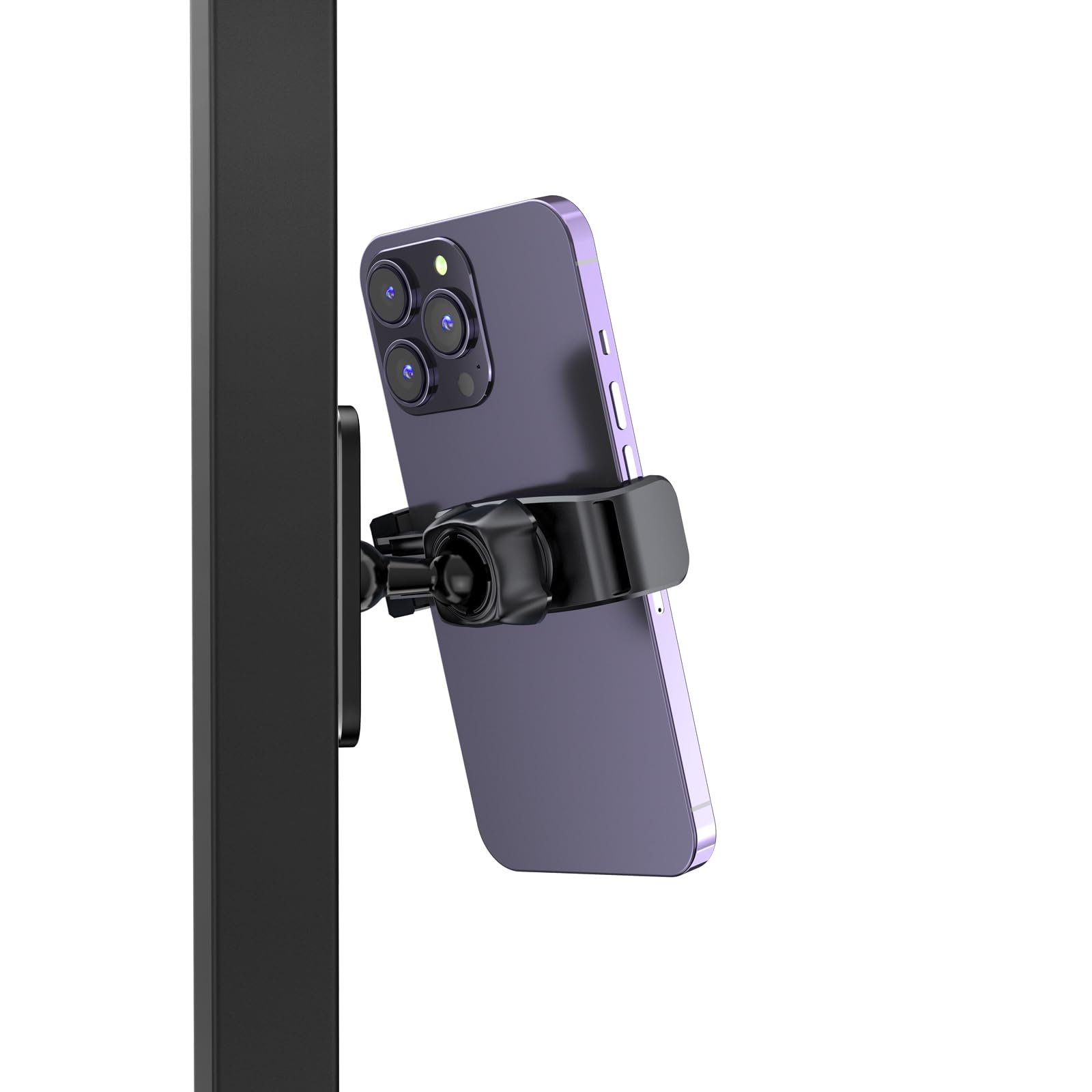 Alt View 6. TECH SAFARI - Gym Magnetic Phone Holder 360 Adjustable Compatible With 4.7-6.5" Smartphones Alloy Base And Joint Black - Blue - 1 Pack.