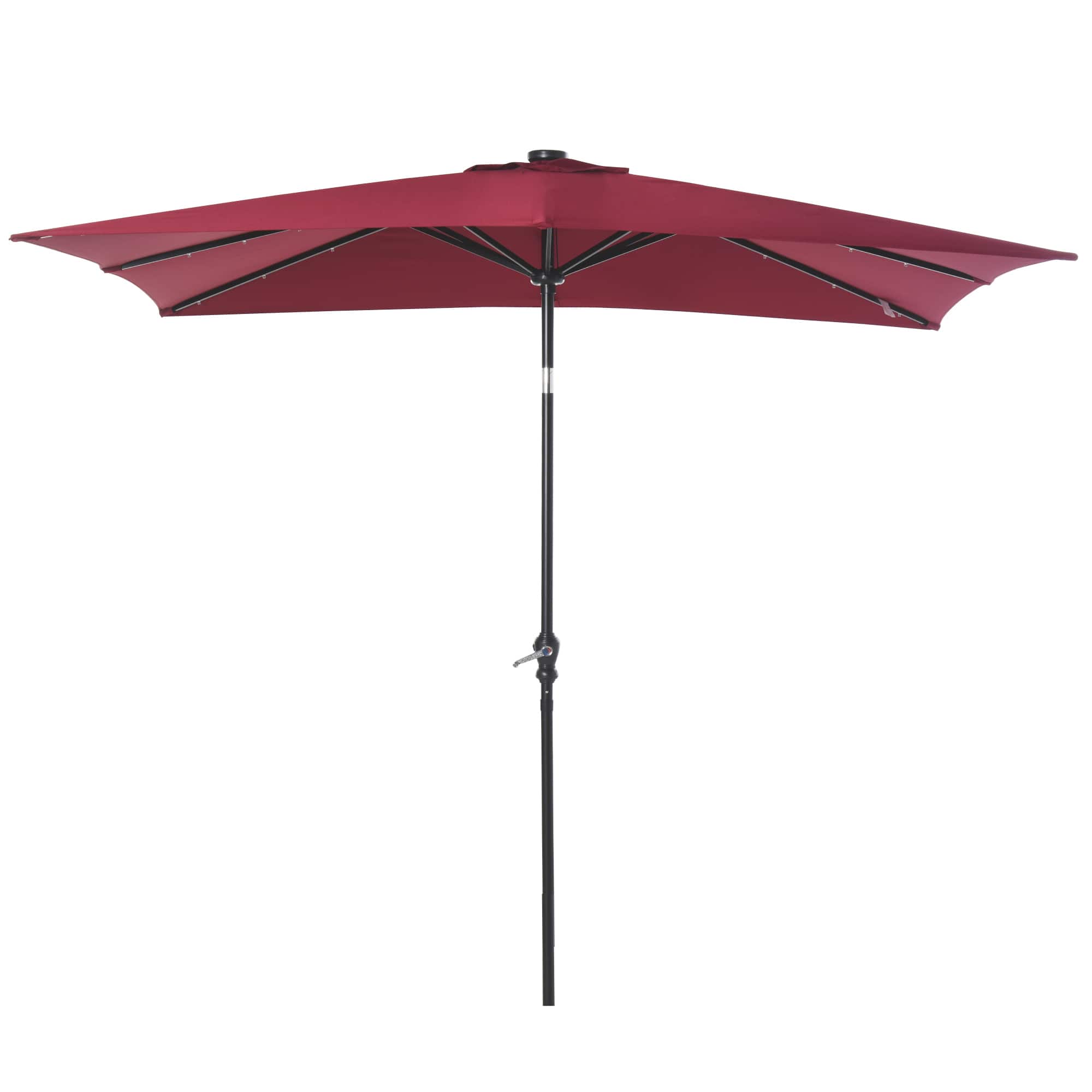 Photos - Parasol Outsunny  9' x 7' Solar Umbrella, LED Lighted Patio Umbrella for Table or Base with Tilt & Crank, Outdoor Umbrella for Gard 