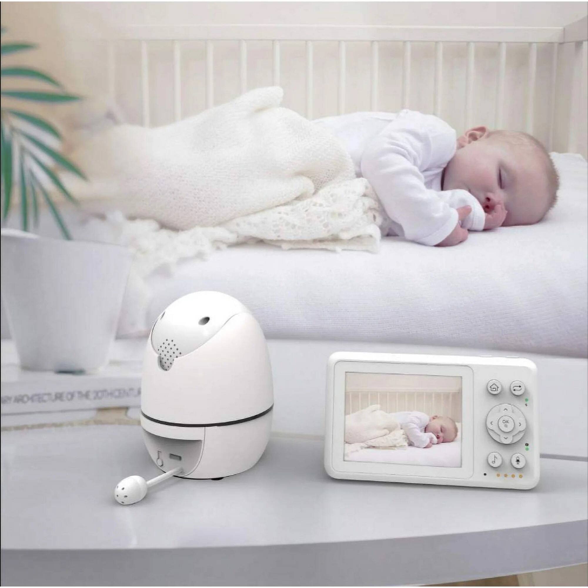 Alt View 2. bonoch - mini 640P cavy baby monitor with Video Camera and 3.2'' Display Screen Audio No WiFi Auto Night Vision - White.