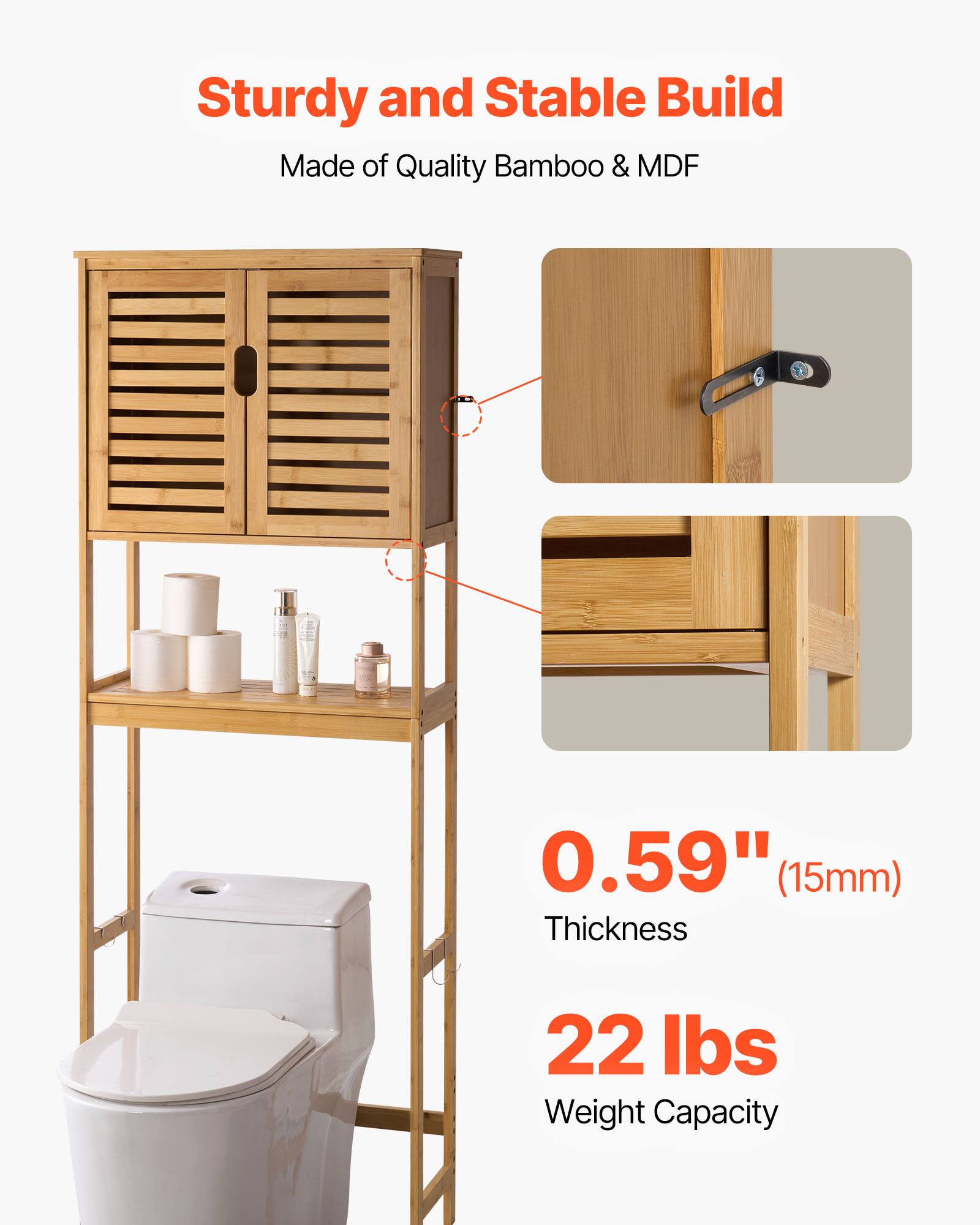 Sturdy and Stable Build  
Made of Quality Bamboo & MDF  

0.59" (15mm) Thickness  
22 lbs Weight Capacity