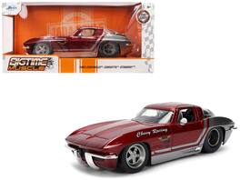 1963 Chevrolet Corvette Stingray "Chevy Racing" Red Metallic and Gray "Bigtime Muscle" Series 1/24 Model Car by Jada