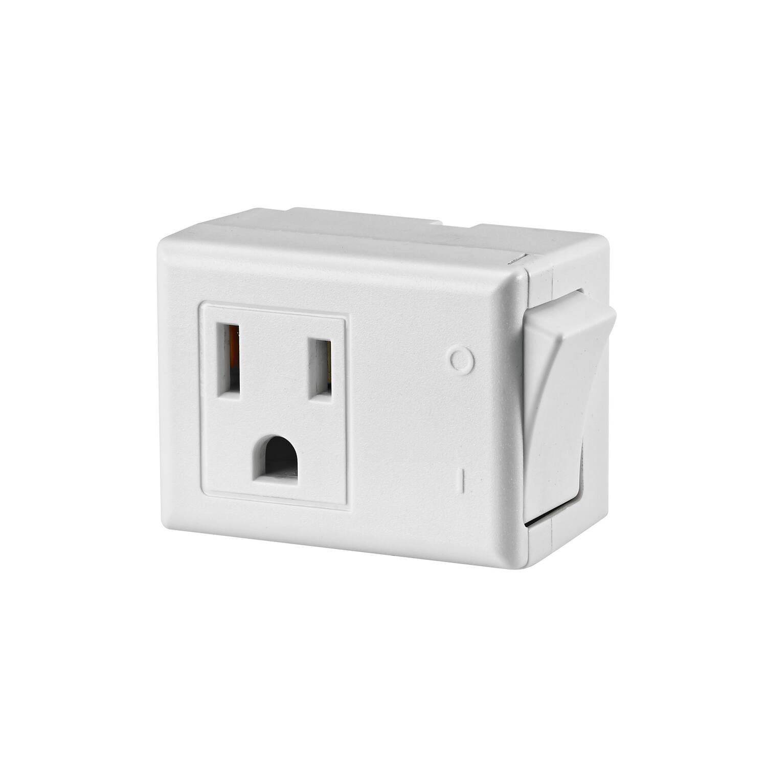 Leviton - Grounded 1 outlets Switch Tap Adapter 1 pk - White
