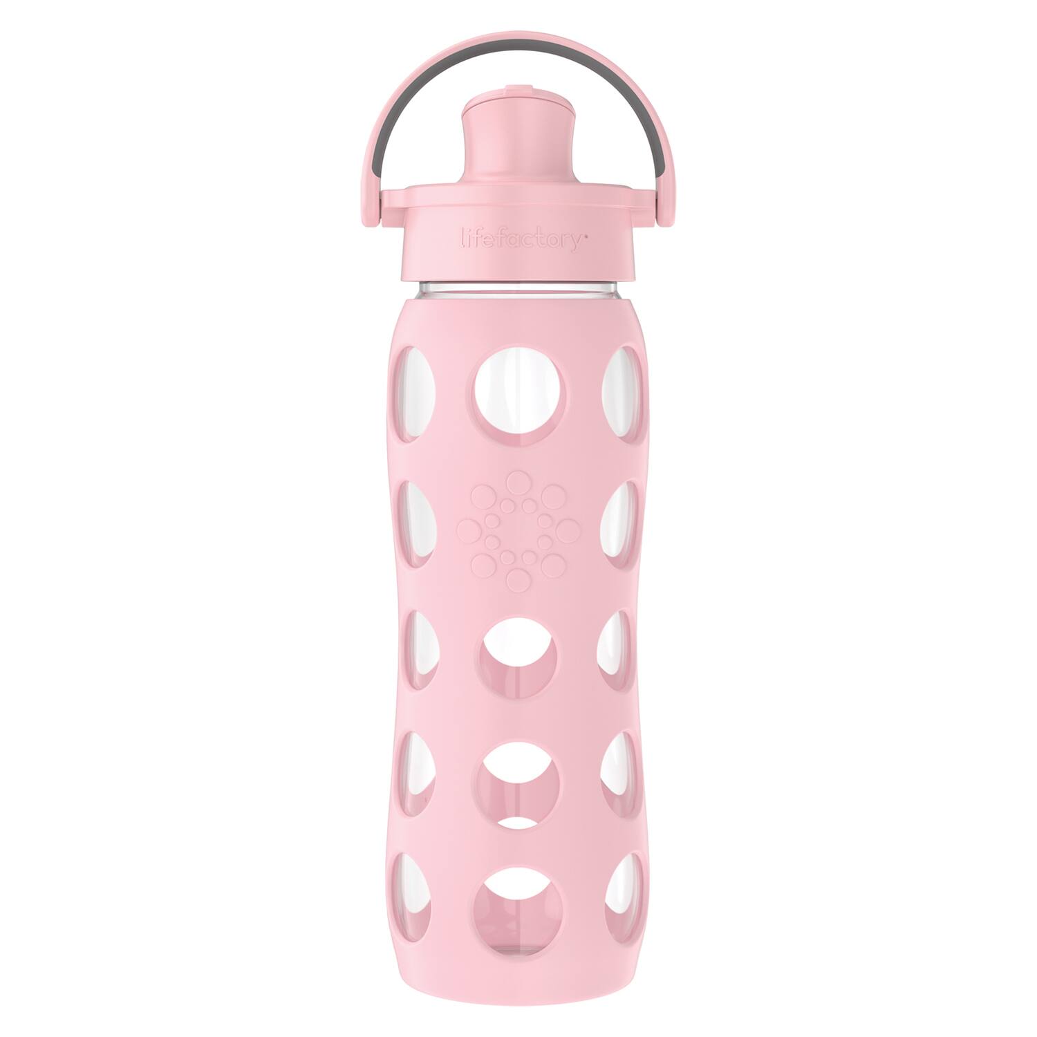 Back. Lifefactory - Lifefactory Lg4321mdr4 22-oz. Glass Water Bottle With Active Flip Cap And Protective Silicone Sleeve (desert Rose) - pink.