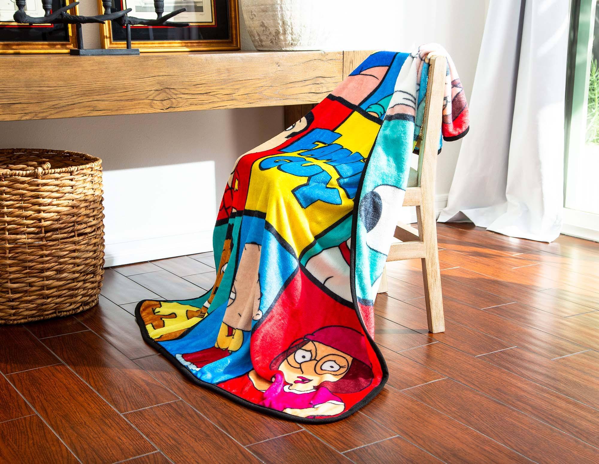 Alt View 5. Silver Buffalo - Family Guy Character Grid Raschel Throw Blanket | 45 x 60 Inches - Multi-Color.