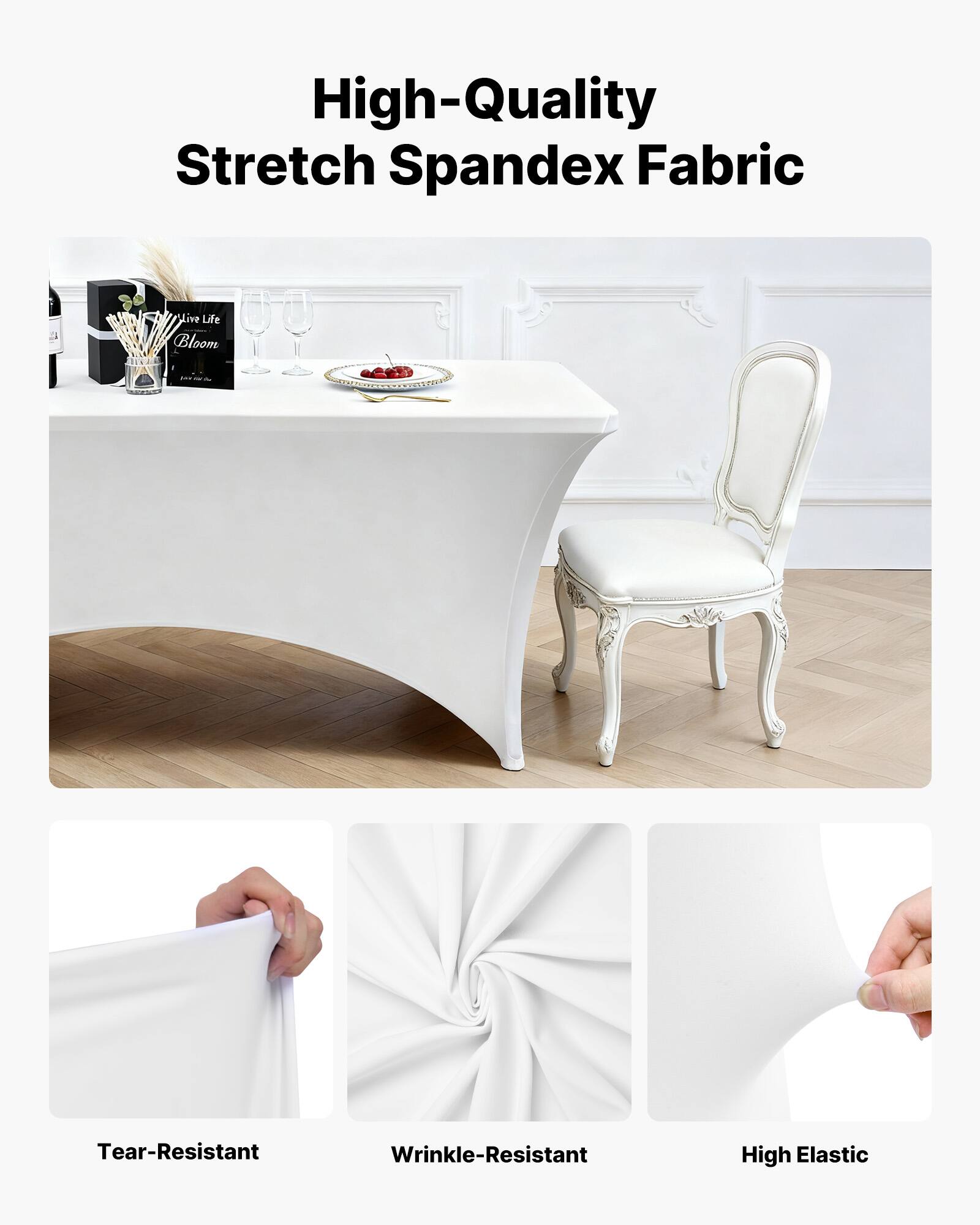 High-Quality Stretch Spandex Fabric

- Tear-Resistant
- Wrinkle-Resistant
- High Elastic