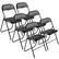 Front. VEVOR - 6 Pack Folding Chairs, Foldable Leather Chairs with Heavy Duty Metal Frame & Padded Cushion - Black.