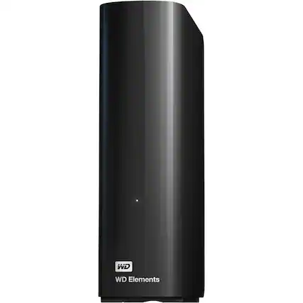 Front. Western Digital - WD Elements WDBWLG0040HBK-NESN 4 TB Desktop Hard Drive - External - Black - USB 3.0 - Retail - 1 - Black.