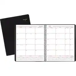 AT-A-GLANCE - 2026 8" x 10" Calendar Year/Monthly Planner, Faux Leather Cover - Black