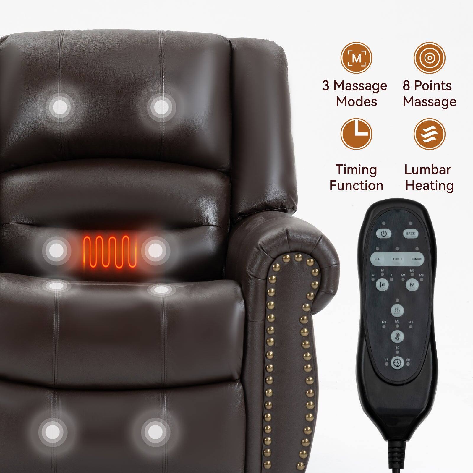 M] 3 Massage Modes
L] Timing Function
8 Points Massage
Lumbar Heating