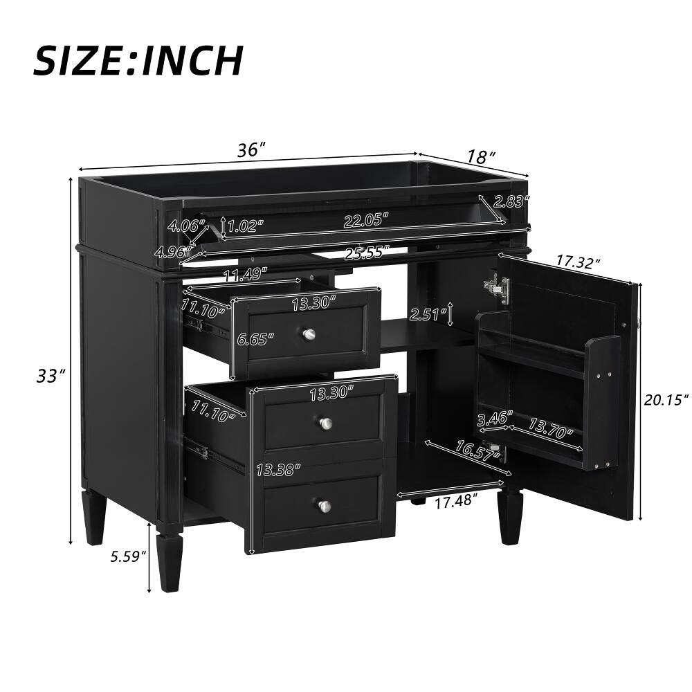 SIZE: INCH

36"
18"
4.06" 1.02" 22.05" 4.96" 25.55" 11.49" 11.10" 13.30" 2.51" 6.65" 2.83" 17.32" 33" 13.30" 11.10" 13.38" 3.46" 13.70" 16.57" 17.48" 20.15" 5.59"