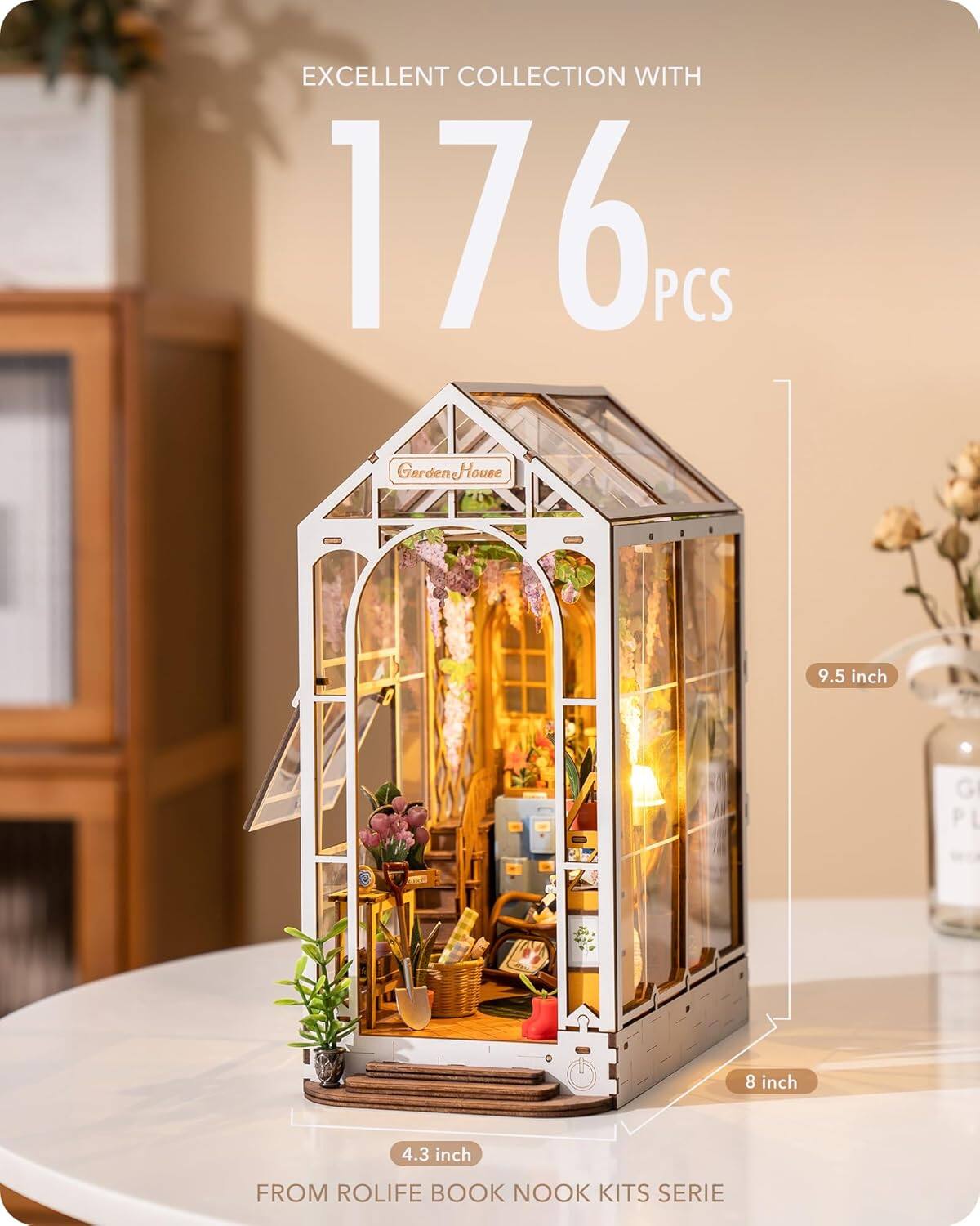 EXCELLENT COLLECTION WITH 176 PCS

Garden House

9.5 inch
8 inch
4.3 inch

FROM ROLIFE BOOK NOOK KITS SERIES