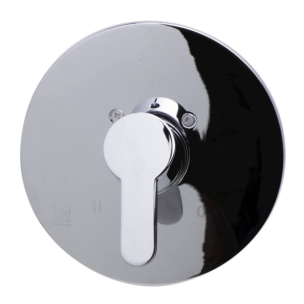 Angle. Alfi - Polished Chrome Shower Valve Mixer with Rounded Lever Handle - Silver.
