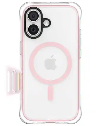 Front. Ornarto - ORNARTO Air Case for iPhone 17 Clear with MagSafe | Camera Control Button | Built-in Air Phone Cover-Pink - Pink.