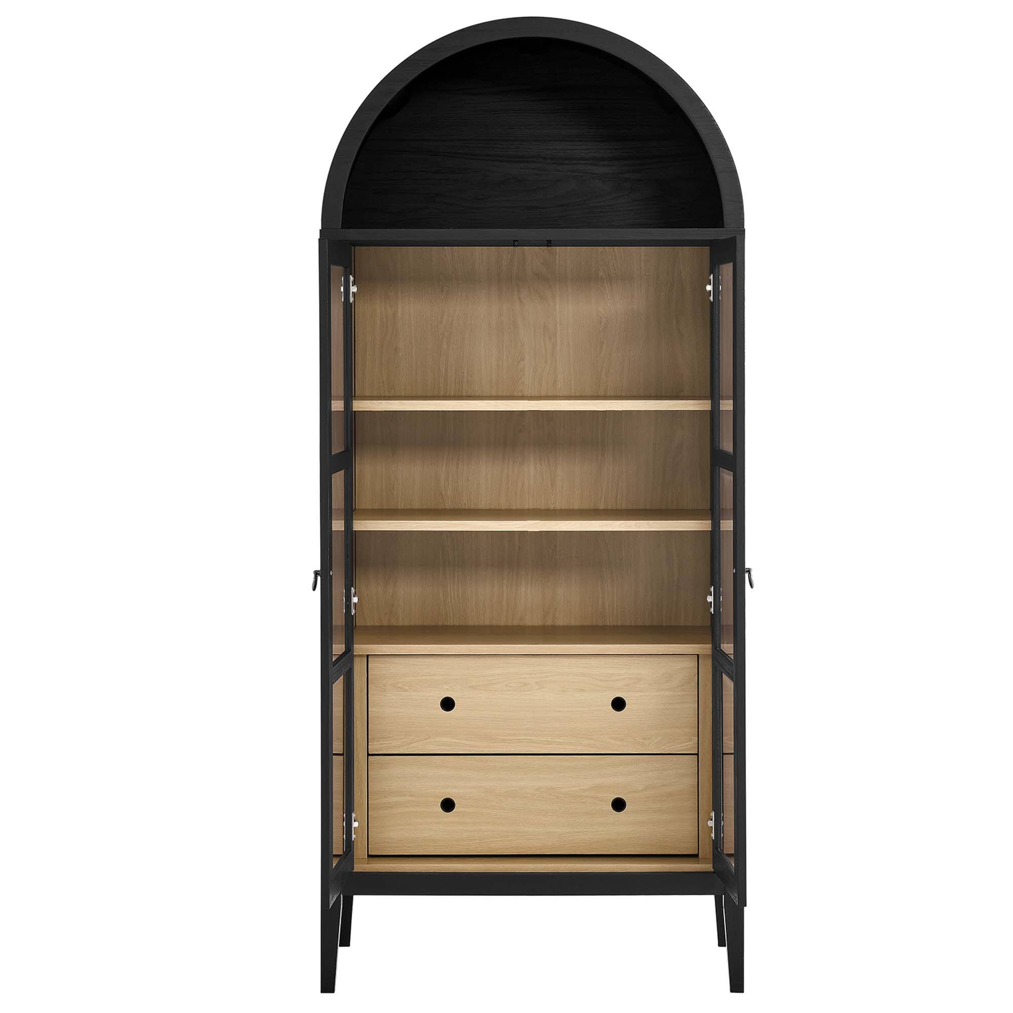 Alt View 4. Modway - Nolan Tall Arched Storage Display Cabinet by Modway - Black Oak.