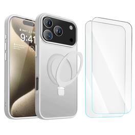 Entronix - 3-in-1 Bundle for iPhone 17 Pro Max - Translucent Matte Case & Screen Protectors - White