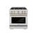 Angle. ZLINE - ZLINE Autograph 30 in. 4.2 cu. ft. Freestanding Select Gas Range w/ 4 Burners & Polished Gold Accents (HGRZ-30-G) - Stainless Steel.