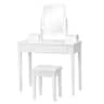 Costway - Vanity Table Set with Lighted Mirror Adjustable 10 Bulbs Dresser 4 Drawer - White