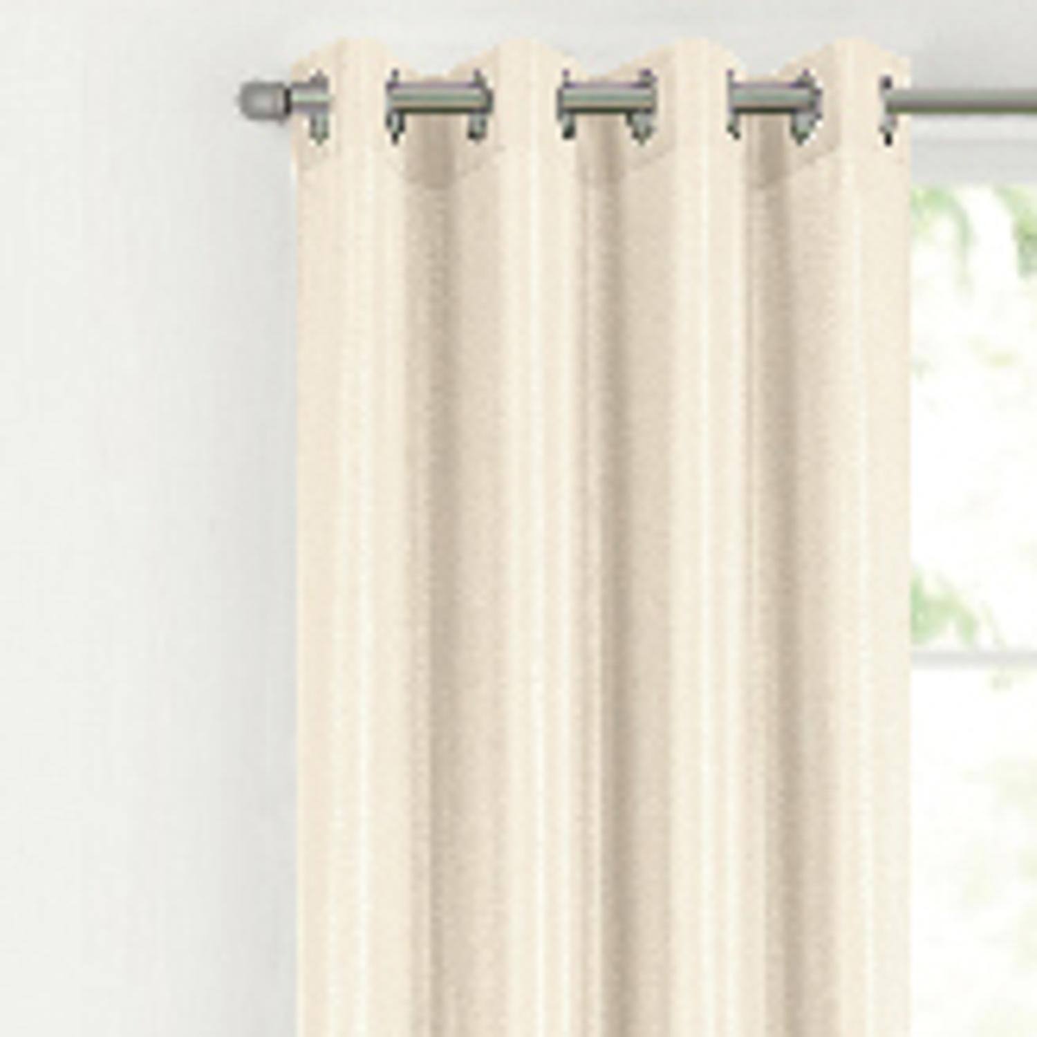 Left. RT Designers Collection - RT Designer Collection Gibson Luxurious Decorative Grommet Curtain Panel 54" x 90" Beige - Beige.