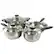 Front. Gibson - Gibson Home Lybra 7 Piece Two Tone Polished Stainless Steel Cookware Set - Silver.