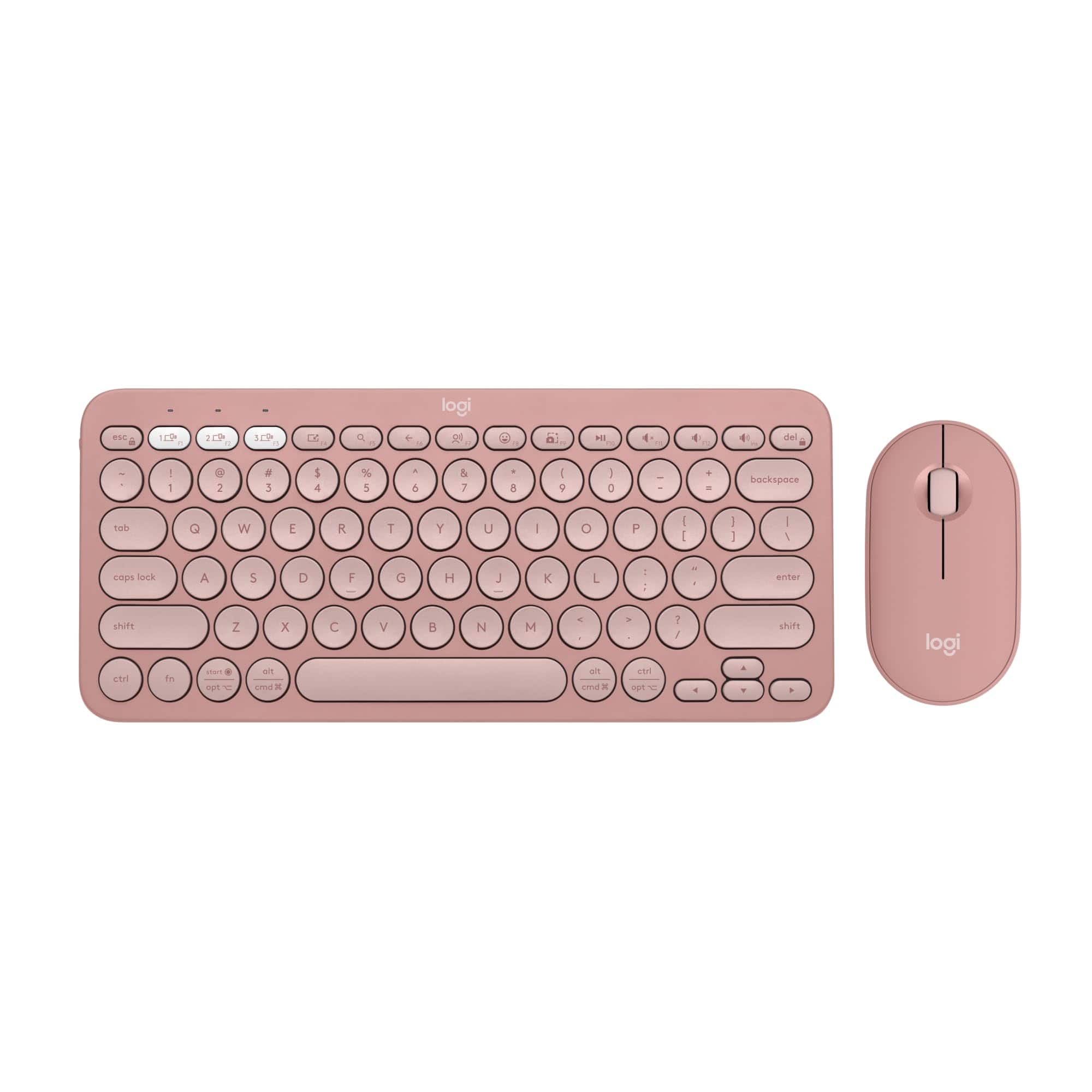 Logitech - Pebble 2 Wireless Keyboard & Mouse Combo, Quiet Typing, Bluetooth, Easy-Switch, Tonal - Rose