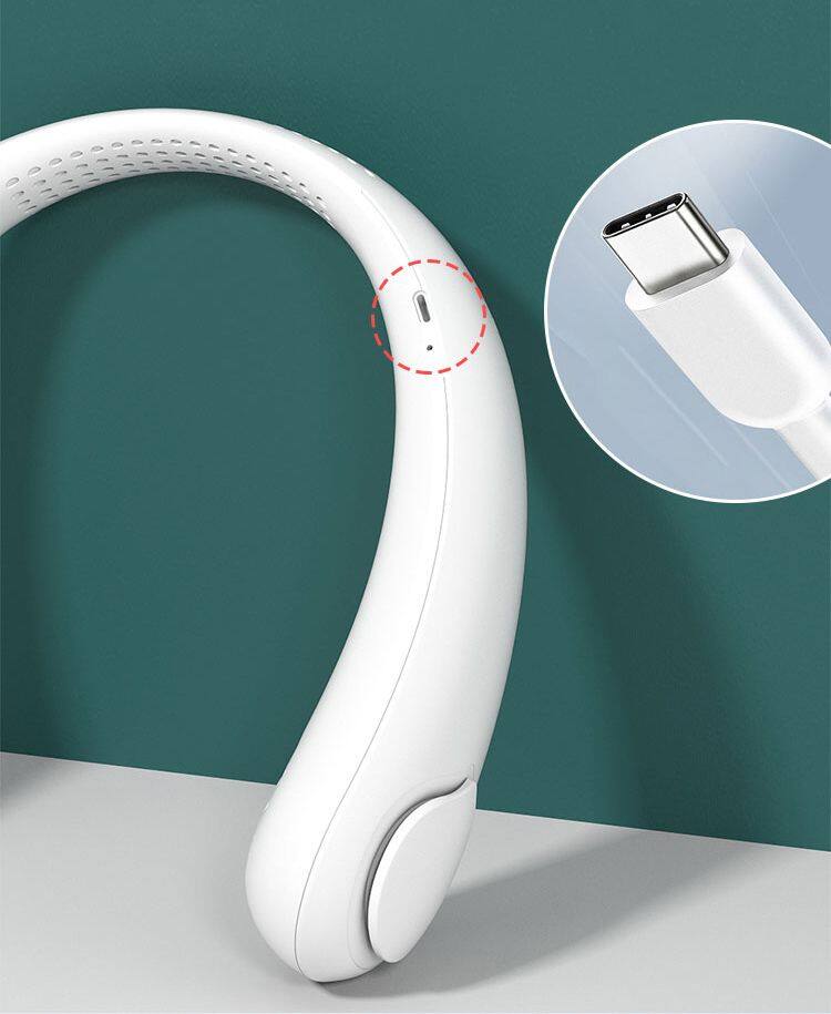 Alt View 1. Link - Neck Fan Bladeless Wrap Around Wearable Personal Cooling Fan 360° - White.