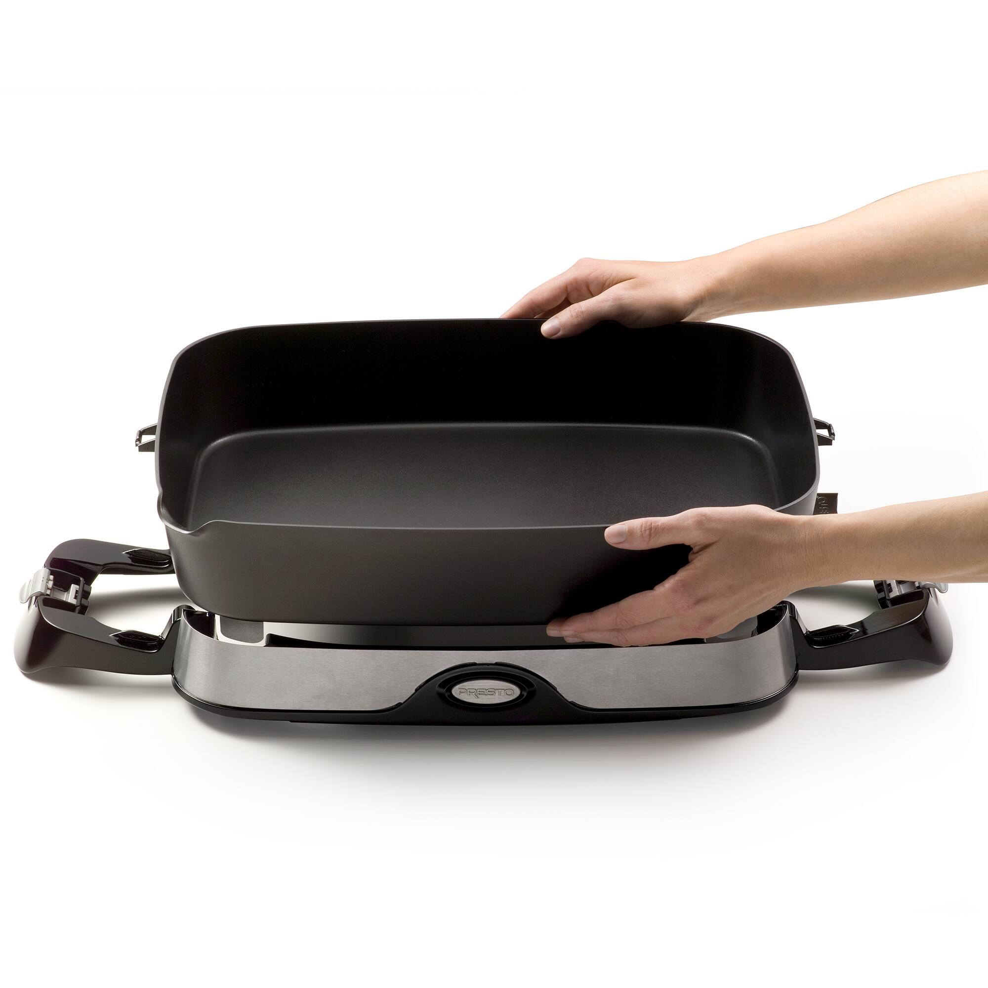 Alt View 8. Presto - Presto Electric Foldaway Nonstick Skillet with Tempered Glass Lid, 16", Black - Black.