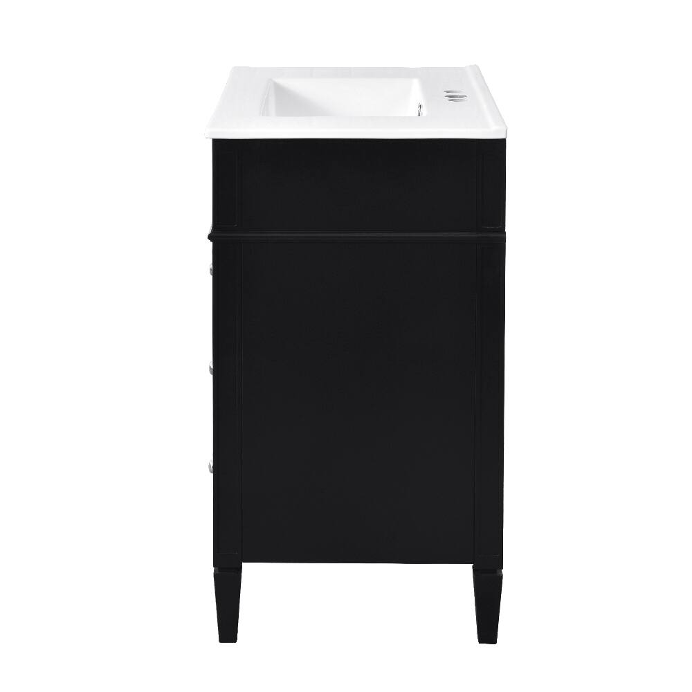 Alt View 10. Loheer - Loheer 30 inch bathroom vanity with sink Black Modern Cabinet - Black.