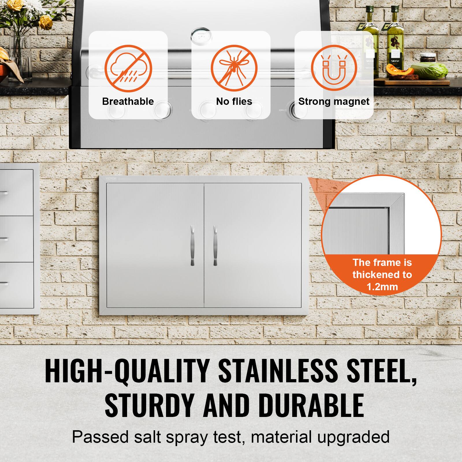 - Breathable
- No flies
- Strong magnet
- The frame is thickened to 1.2mm
- HIGH-QUALITY STAINLESS STEEL, STURDY AND DURABLE
- Passed salt spray test, material upgraded