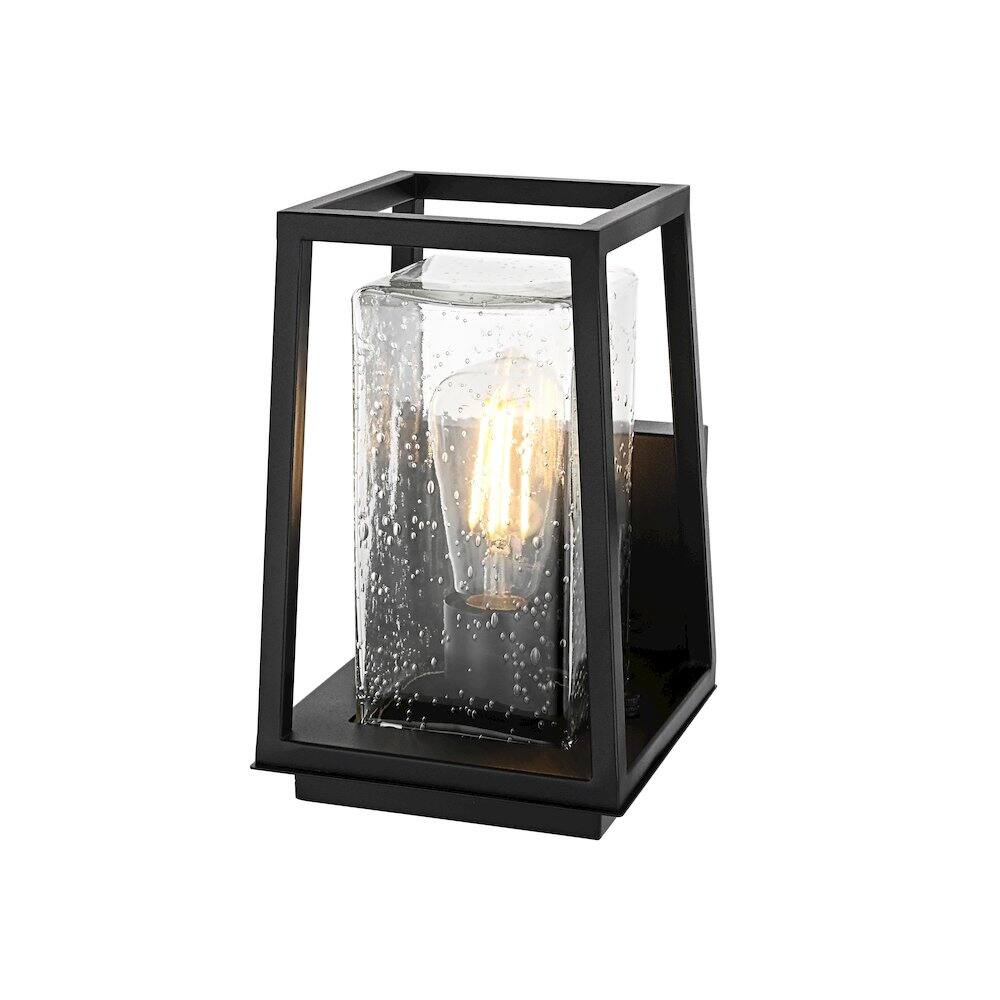 Angle. Elegant Lighting - Lehigh 7 inch Outdoor Pendant in Black - Black.