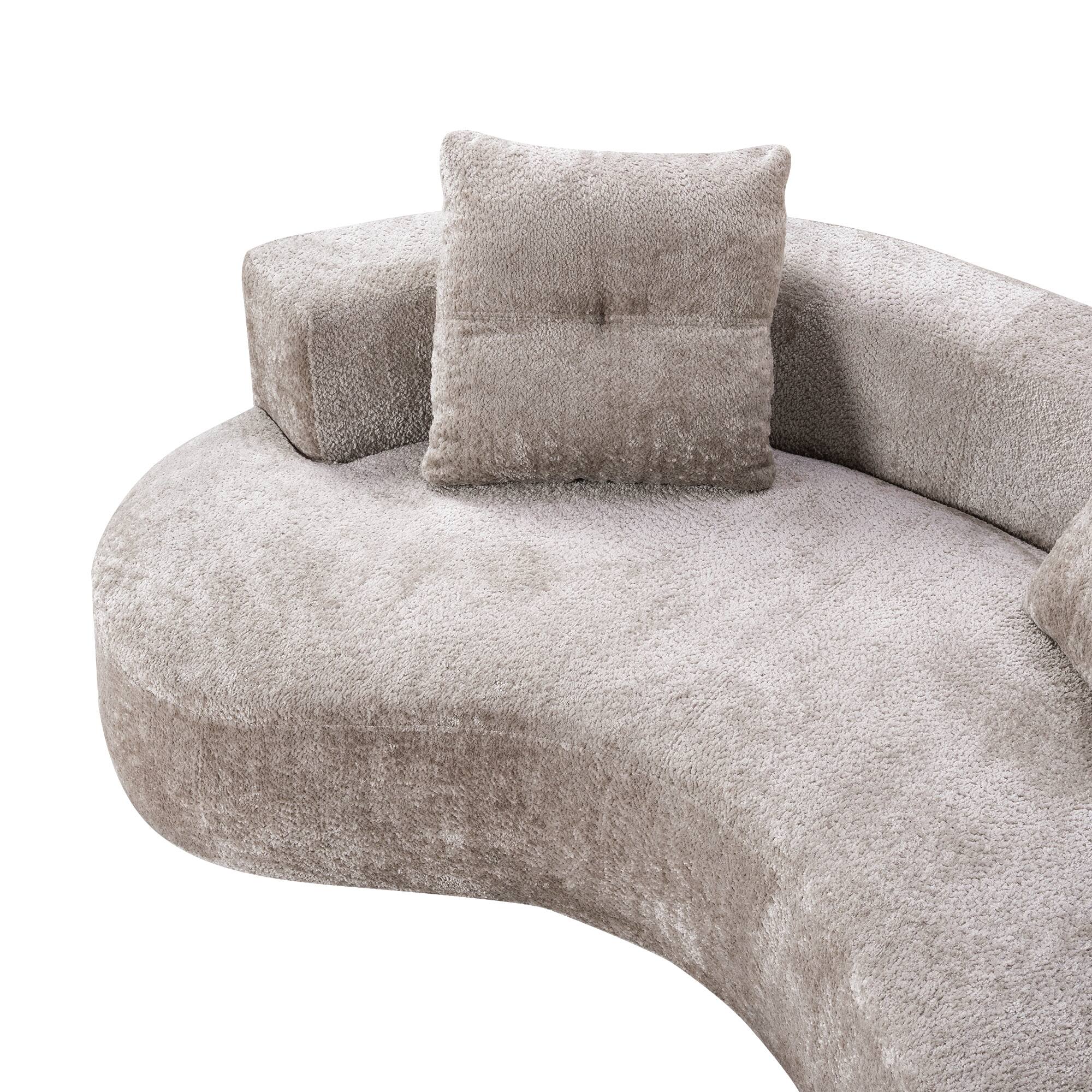 Back. Boyel Living - 79.5-Inch Corduroy 3-Seat Cloud Floor Sofa with 2 Pillows - Camel.