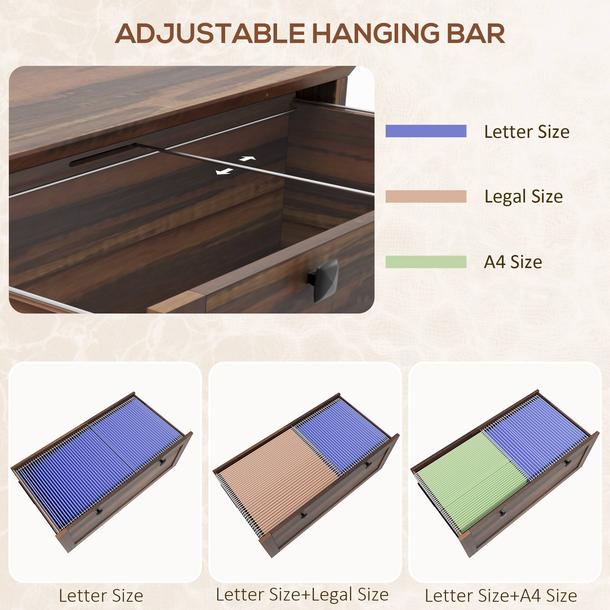 ADJUSTABLE HANGING BAR

- Letter Size
- Legal Size
- A4 Size

Letter Size
Letter Size+Legal Size
Letter Size+A4 Size