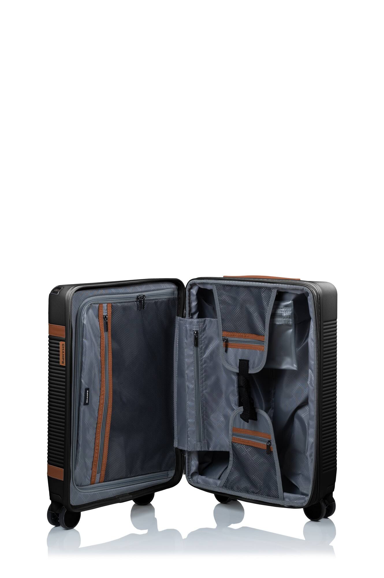 Alt View 1. Champs - Vintage III 3-Piece Hardside Luggage Set - Black.