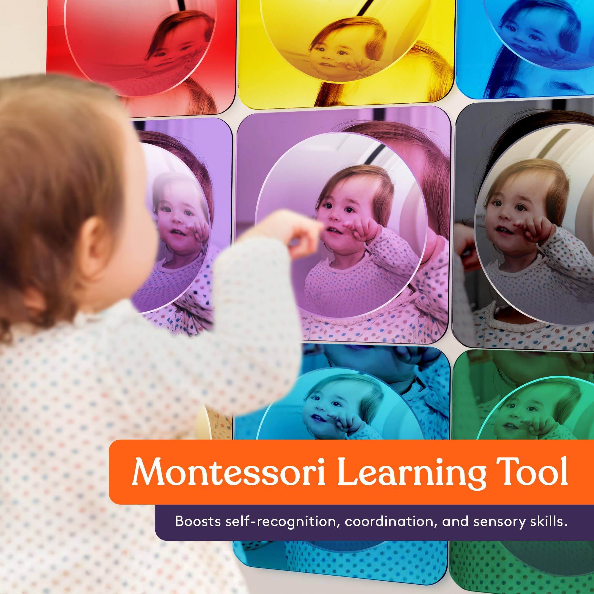 Montessori Learning Tool  
Boosts self-recognition, coordination, and sensory skills.