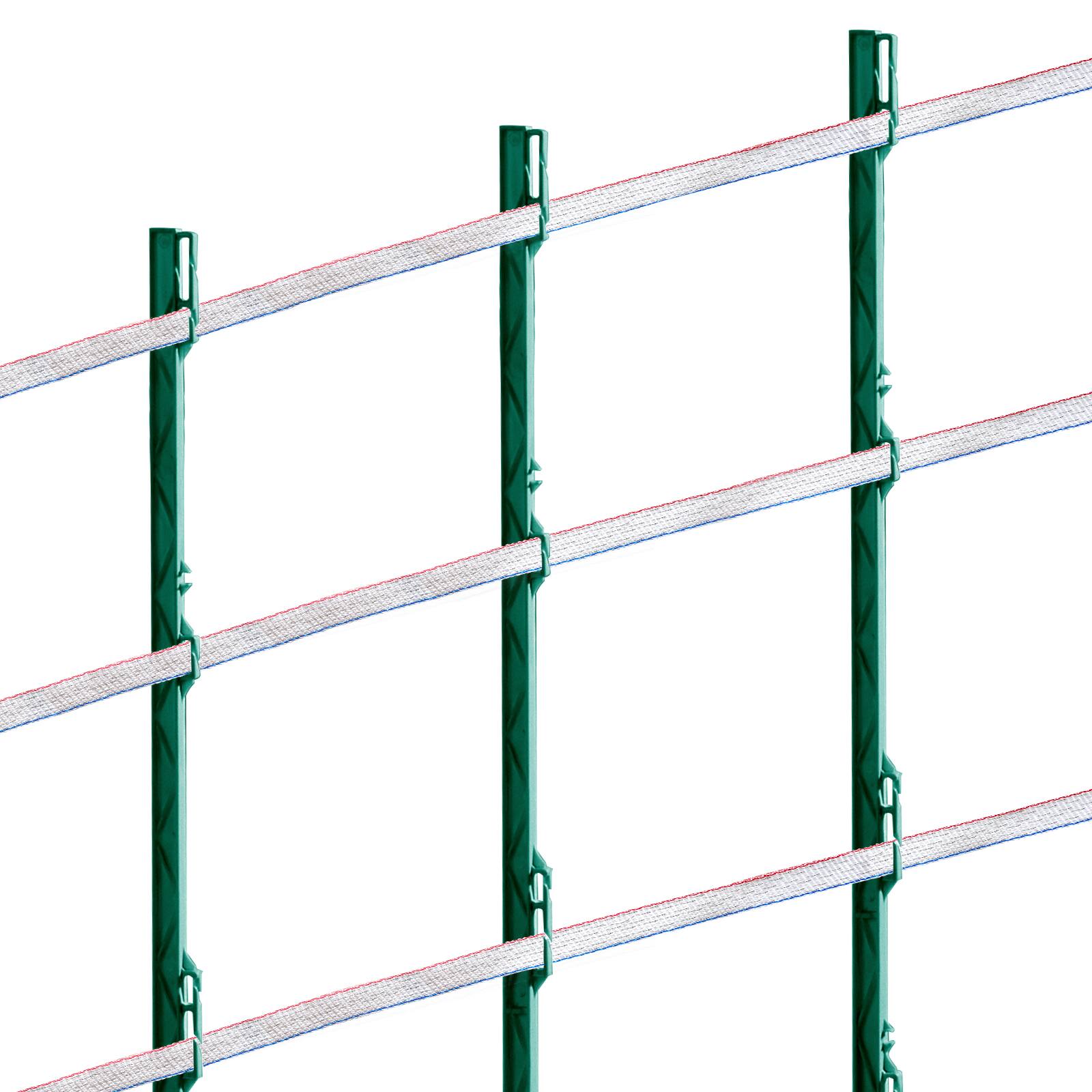 Alt View 5. VEVOR - Electric Fence Tape, 1640Ft 500M Polytape Fencing Hot Wire, 3/4" Width 6 Stainless Steel Strands - White, Red, Blue.