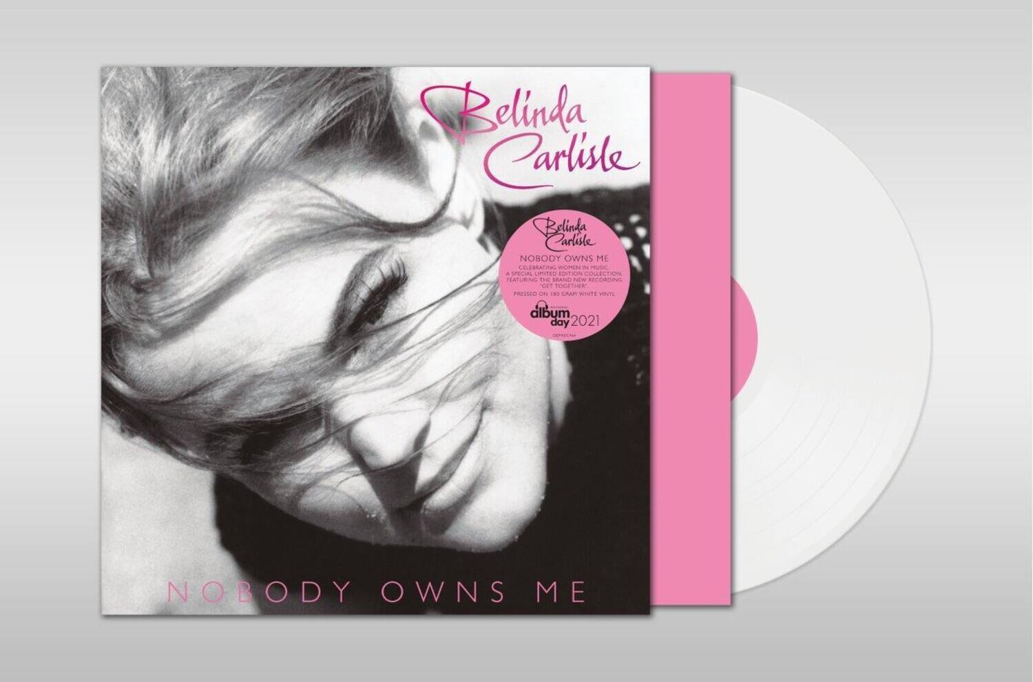 Belinda Carlisle

NOBODY OWNS ME

A SPECIAL LIMITED EDITION COLLECTION  
FEATURING THE BRAND NEW RECORDING  
PRESSING ON 180 GRAM WHITE VINYL  
album day 2021
