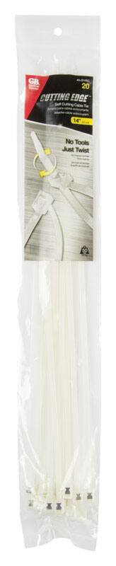 GB 20 Cutting Edge Self Cutting Cable Tie 14" No Tools Just Twist
