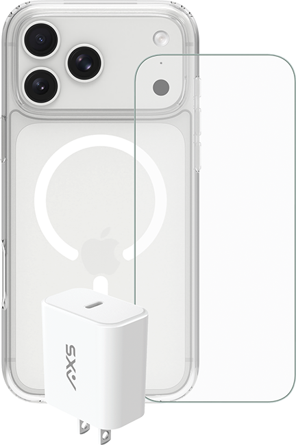 AXS - Ultra Case + Armorglass Pro Screen + 30W Basic Charger - iPhone 17 Pro Max - Clear
