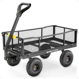 Gorilla Carts - Steel Utility Cart Garden Beach Wagon, 900 Pound Capacity - Gray