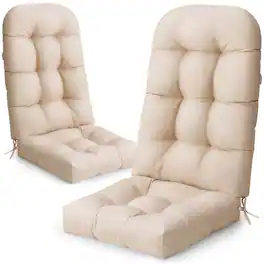 Crestlive Products - Outdoor High Back Adirondack Rocking Chair Cushions Set of 2 - Beige