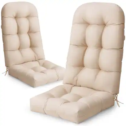 Front. Crestlive Products - Crestlive Products Outdoor High Back Adirondack Rocking Chair Cushions Set of 2 - Beige.