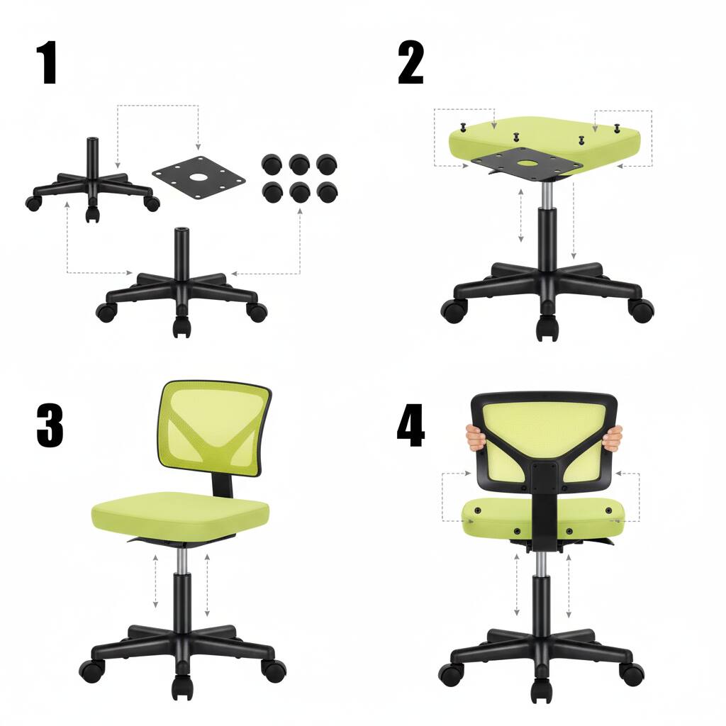 Alt View 2. AOITUN - Green office computer desk chair - ergonomic design, adjustable height, breathable mesh for home or office - Green.
