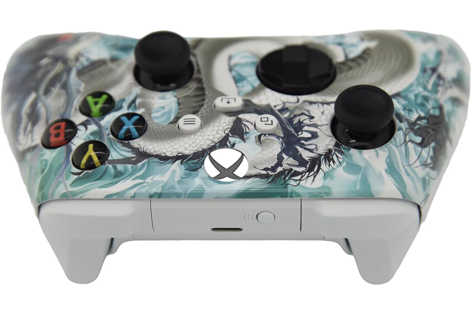 Back. ProControllers - Custom Wireless Controller for Xbox Series X|S, Xbox One, & PC - White Dragon.