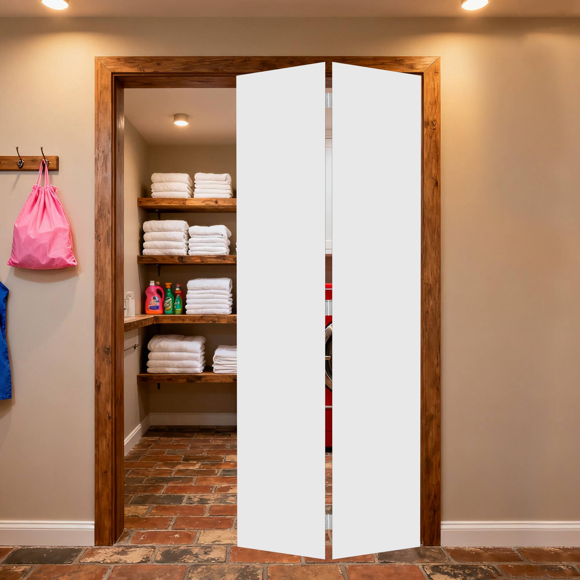 Alt View 2. Boyel Living - Milk White Modern 2-Panel Barn Sliding Door 30-in L x 0.75-in W x 80-in H with Hardware Kit - Milk White.