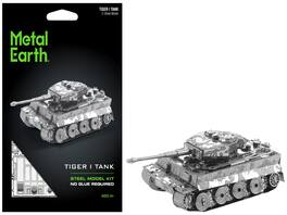 Model Kit German Tiger I Tank (Moderate Difficulty) Steel Model by Metal Earth - Gray