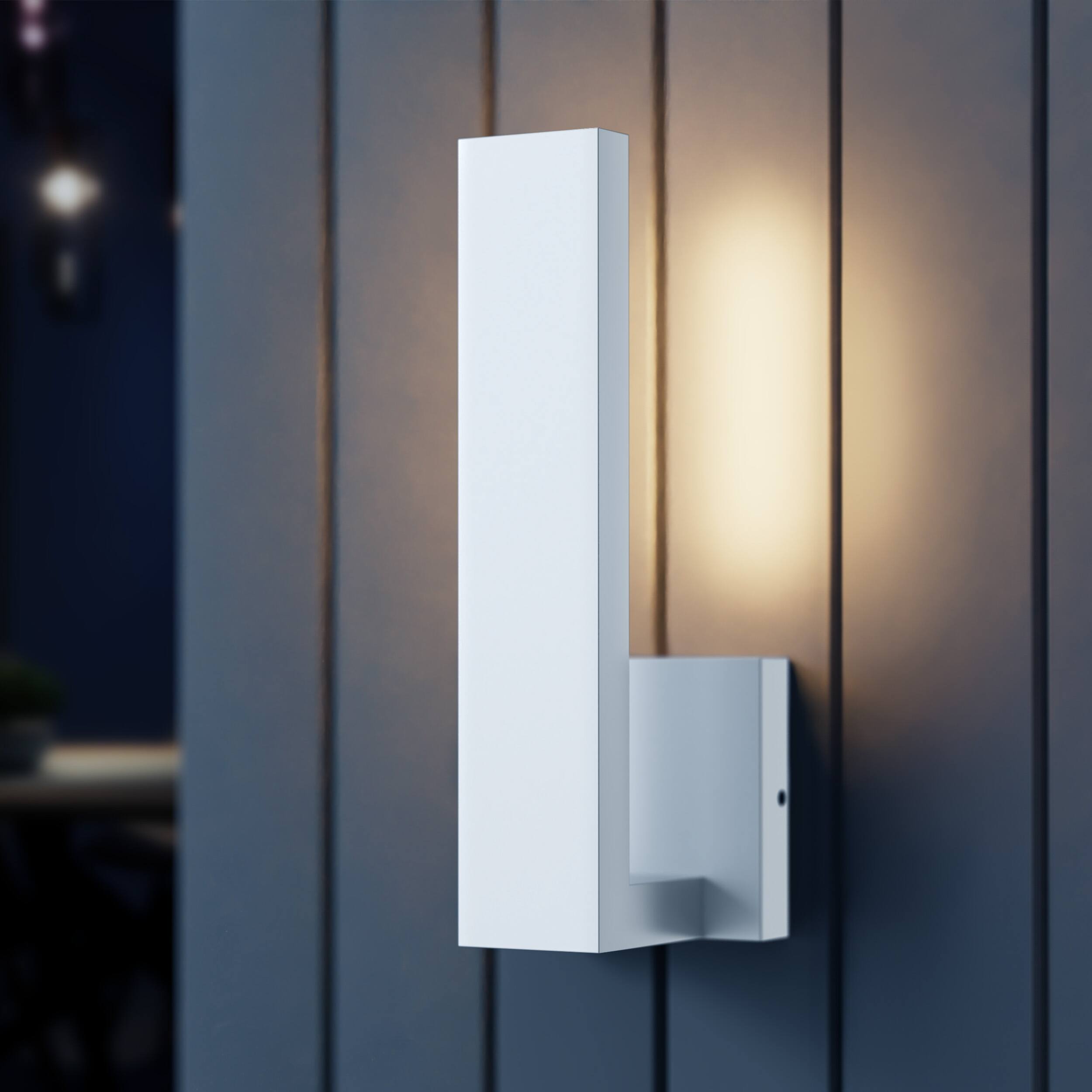 Alt View 2. LEEKI - Modern L-Shaped LED Outdoor Wall Sconce – Warm White 3000K, Waterproof IP54, Rust-Resistant Iron & Acrylic Fixture - White.